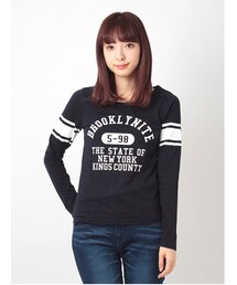 E hyphen world gallery | カレッジロゴ長袖Tシャツ(トップス)