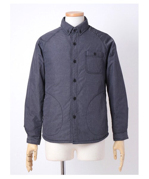 SEVENDAYS=SUNDAY（セブンデイズサンデイ）の「Men's ポリシャンブレー 中綿シャツジャケット（ジャケット・メンズ・グリーン/ネイビー・S/M/L）」の2枚目の写真