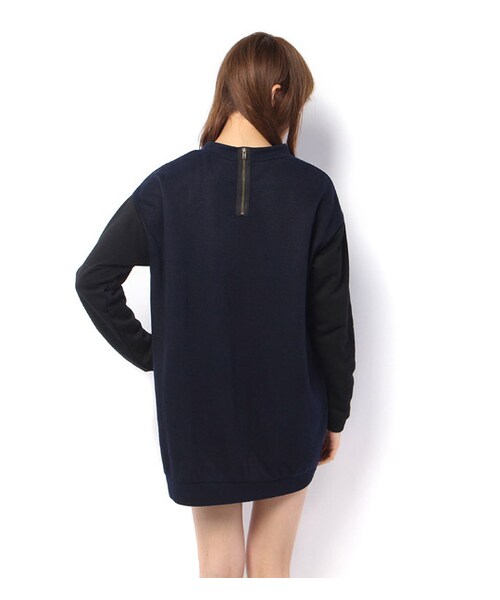 PAGEBOY（ページボーイ）の「袖切り替えバックジップミニワンピース（ワンピース/ドレス・レディース・グレー系/グリーン系/ネイビー系）」の5枚目の写真