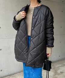 DouDou | リバーシブルキルティングハーフコート(その他アウター)