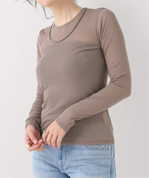 美品 Plage Rib Sheer ロンT ベージュ plage（プラージュ）の「Rib Sheer ロンT（）」 - WEAR