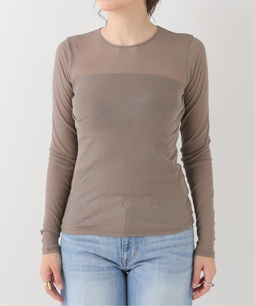 美品 Plage Rib Sheer ロンT ベージュ plage（プラージュ）の「Rib Sheer ロンT（）」 - WEAR