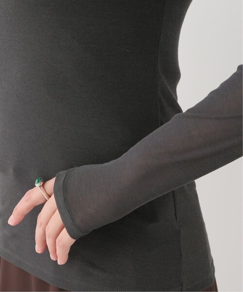 美品 Plage Rib Sheer ロンT ベージュ plage（プラージュ）の「Rib Sheer ロンT（Tシャツ/カットソー
