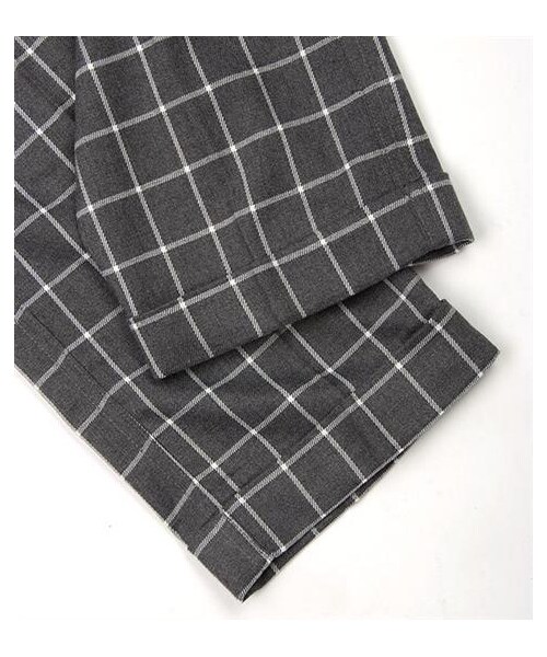 VIBGYOR（ヴィブジョー）の「格紋長褲（パンツ・メンズ・灰/藍・M/L）」の4枚目の写真