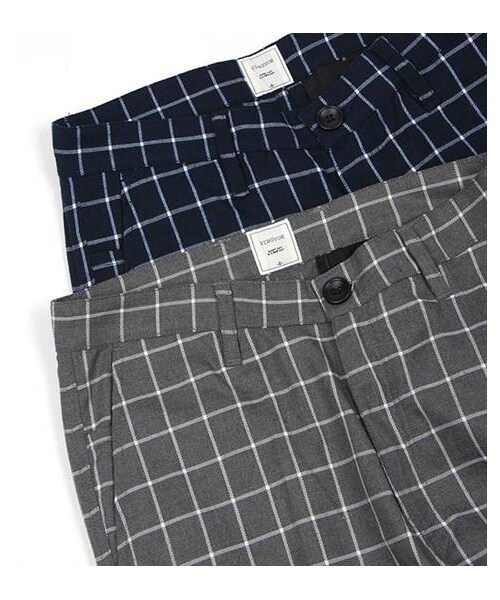 VIBGYOR（ヴィブジョー）の「格紋長褲（パンツ・メンズ・灰/藍・M/L）」の2枚目の写真