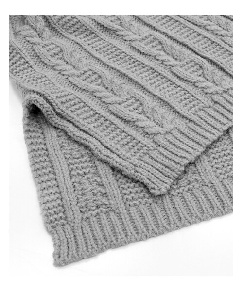 Factor=（ファクターイコール）の「ケーブル柄ロングニットカーディガン（ジャケット/アウター・レディース・アイボリー/グレー・one size）」の10枚目の写真