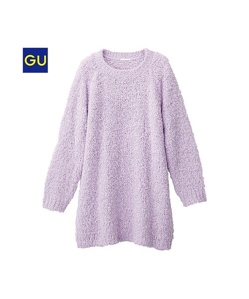 GU（ジーユー）の「（GU）フェザーミックスチュニック（長袖）Ａ（WOMEN ⁄ チュニック・レディース・OFF WHITE/GRAY/PURPLE・XL/S/M/L）」の3枚目の写真