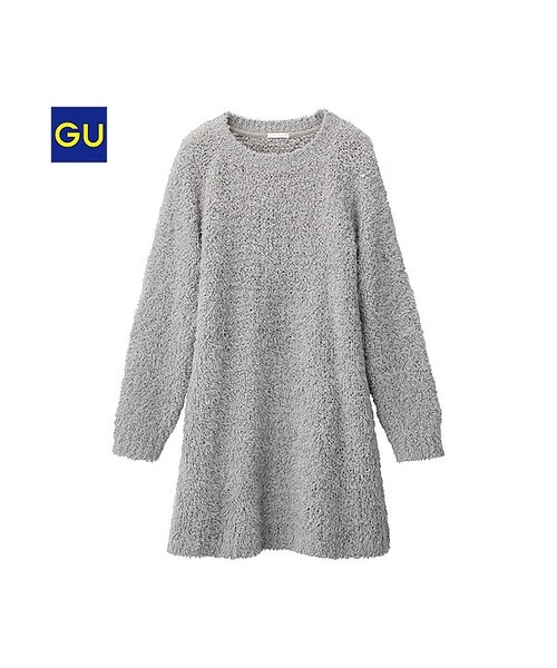 GU（ジーユー）の「（GU）フェザーミックスチュニック（長袖）Ａ（WOMEN ⁄ チュニック・レディース・OFF WHITE/GRAY/PURPLE・XL/S/M/L）」の2枚目の写真