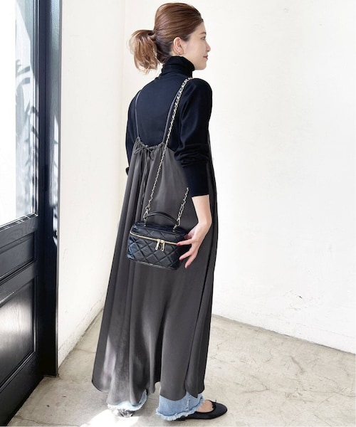 24SS Spick＆Span ヴィンテージサテン プリーツキャミソールドレス Spick & Span（スピックアンドスパン）の「ヴィンテージサテン