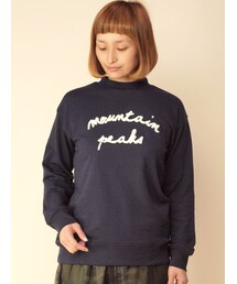 w closet | スタンドネック刺繍裏毛チュニック(トップス)