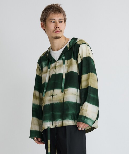 URU TOKYO（ウルトーキョー）の「HOODED SHIRTS（シャツ/ブラウス・メンズ・BGE/TAN/GRN・1/2）」の2枚目の写真