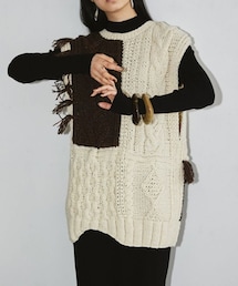 TODAYFUL（トゥデイフル）の「Patchwork Handknit Vest（ニット/セーター・メンズ）」