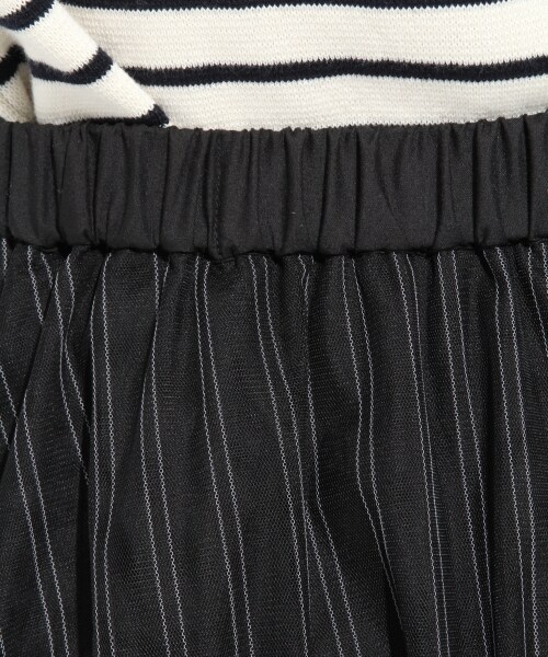 LOWRYS FARM（ローリーズファーム）の「ストライププリントチュールスカート（スカート・レディース・オフ/ブラック/カーキ・Ｆ）」の8枚目の写真