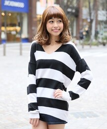 Heather | １２ＧVネックニットプルオーバー(トップス)