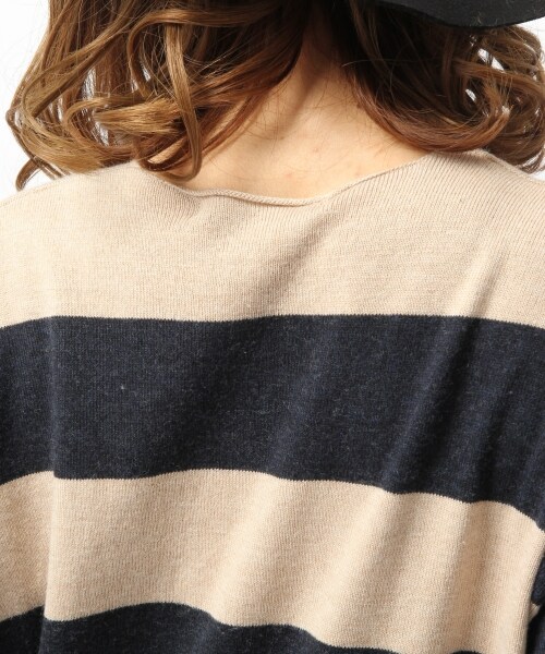 Heather(ヘザー)の「12GVネックニットプルオーバー(トップス・レディース・オフホワイト/ホワイト×ブラック/ベージュ×ダークネイビー/グリーン・FREE)」の11枚目の写真