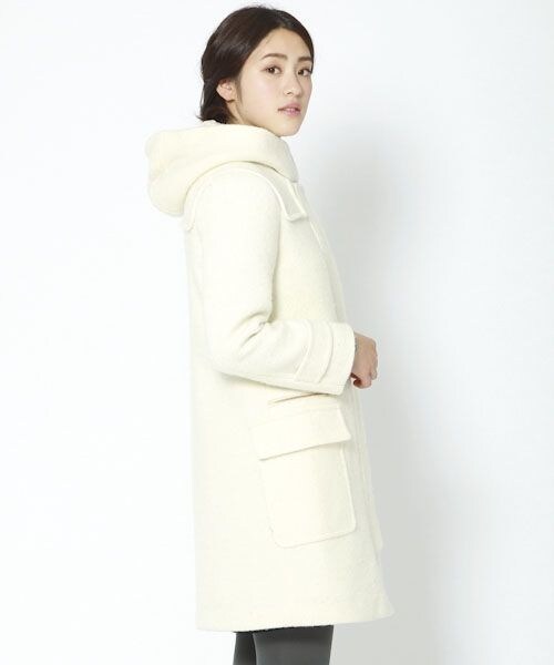 BABYLONE（バビロン）の「圧縮ブークレーフードコート（ジャケット/アウター・レディース・オフホワイト/ネイビー・36）」の8枚目の写真