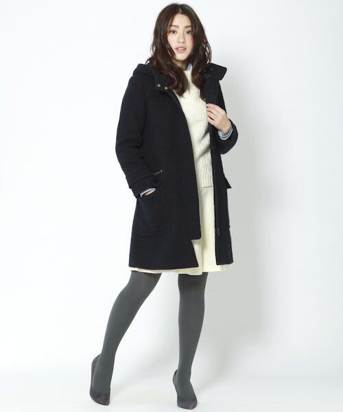 BABYLONE（バビロン）の「圧縮ブークレーフードコート（ジャケット/アウター・レディース・オフホワイト/ネイビー・36）」の7枚目の写真