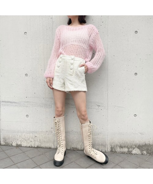 lilLilly(リルリリー)の「ツイードショートパンツ(その他・レディース・WHITE/BLACK)」の6枚目の写真