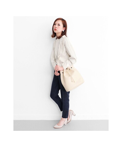 KBF（ケイビーエフ）の「3way巾着バッグ（バッグ・レディース・OFFWHITE/BLACK・one）」の8枚目の写真