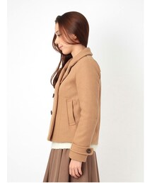 earth music&ecology | ・ファー付きPコート(ジャケット/アウター)