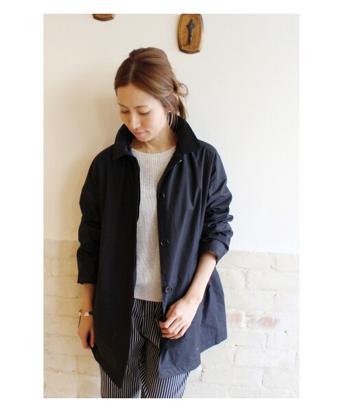 FRAMeWORK（フレームワーク）の「≪2015SS 先行予約≫ウラコーティング フードCT（その他コート・レディース・ベージュ/ネイビー・36/38）」の13枚目の写真