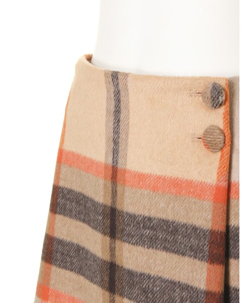 dazzlin（ダズリン）の「【R】ウール台形チェックスカート（スカート・レディース・レッド/ベージュ/キャメル・S/M）」の8枚目の写真