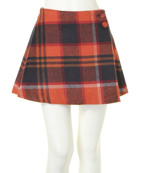 dazzlin（ダズリン）の「【R】ウール台形チェックスカート（スカート・レディース・レッド/ベージュ/キャメル・S/M）」の3枚目の写真