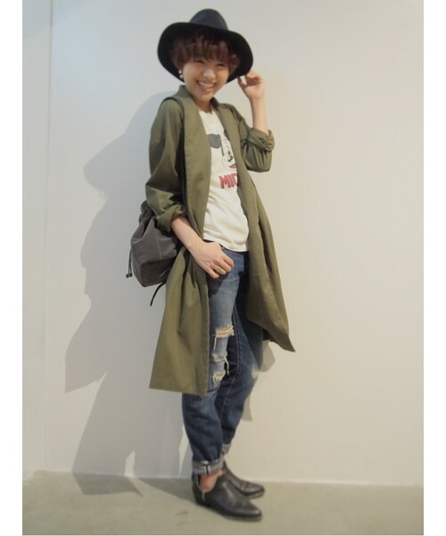 Ungrid(アングリッド)の「【Casual】ロングガウンコート(ジャケット/アウター・レディース・カーキ/キャメル・F)」の3枚目の写真