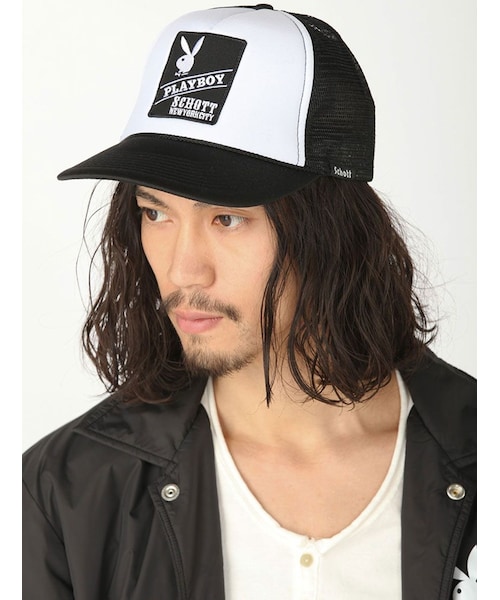 schott(ショット)の「Schott(ショット)PLAY BOY CAP(トップス・BLK/BLACK・F)」の1枚目の写真