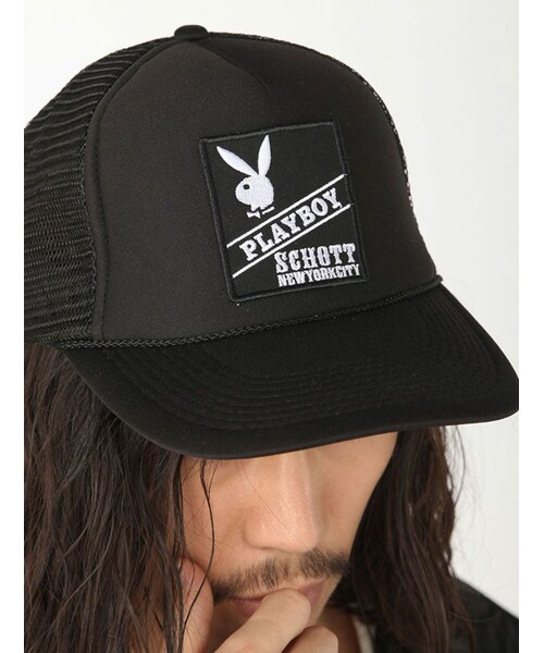 schott(ショット)の「Schott(ショット)PLAY BOY CAP(トップス・BLK/BLACK・F)」の5枚目の写真