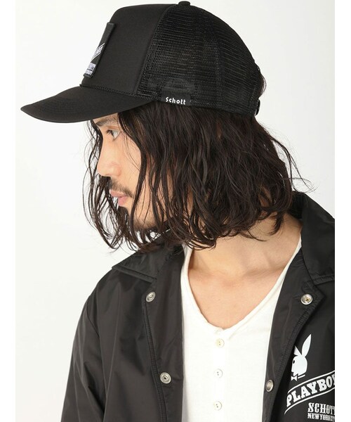 schott(ショット)の「Schott(ショット)PLAY BOY CAP(トップス・BLK/BLACK・F)」の3枚目の写真