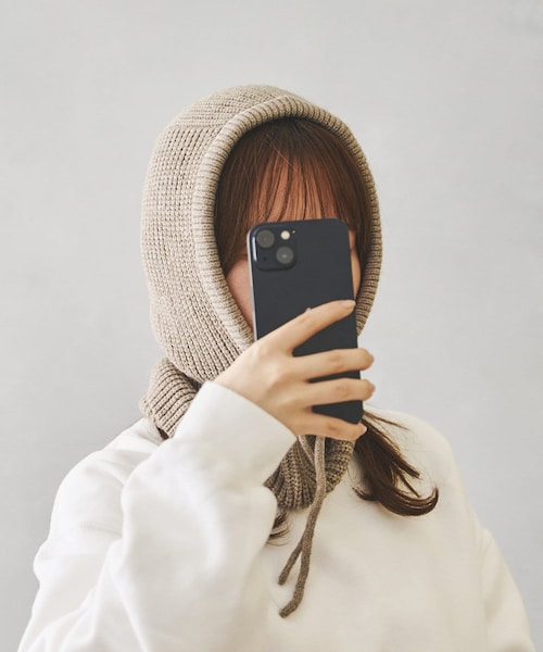 3coins（3coins）の「リブニットバラクラバ（ハット・レディース・アイボリー/ベージュ/グレー/オレンジ・0）」の2枚目の写真