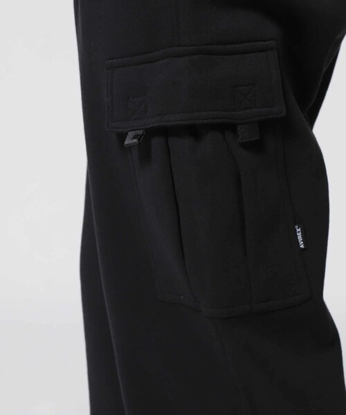 AVIREX(アヴィレックス)の「ルーズフィット スウェット カーゴパンツ / LOOSE FIT SWEAT CARGO PANT(パンツ・ブラック/グレー・M/L/XL)」の8枚目の写真