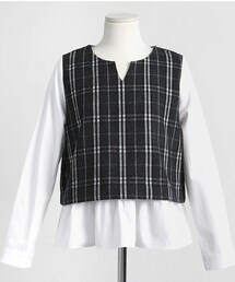 DHOLIC | *MONOMORI-モノモリ-/AW*ニットベストレイヤードフリルブラウス(シャツ/ブラウス)