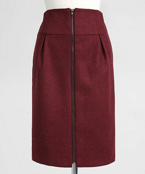 DHOLIC（ディーホリック）の「*MONOMORI-モノモリ-/AW*フロントジッパーペンシルスカート（スカート・レディース・チェックA/チェックB/ワイン・S/M）」の3枚目の写真