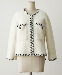 imvely | アミアミラインウールショートジャケット(その他アウター)