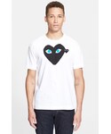 Comme des Garcons | Comme des Garçons 'Heart Face' Graphic T-Shirt with Heart Appliqué(T Shirts)