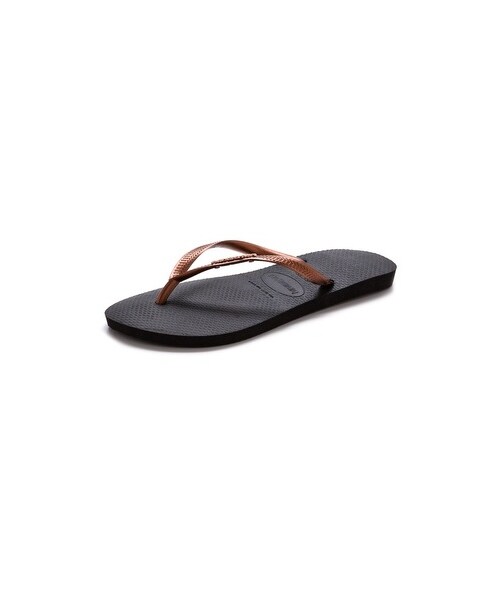 havaianas（ハワイアナス）の「Havaianas Slim Logo Metallic Flip Flops（サンダル・レディース・Beige/Black/Copper・35/36/41/42/37/38/39/40）」の10枚目の写真