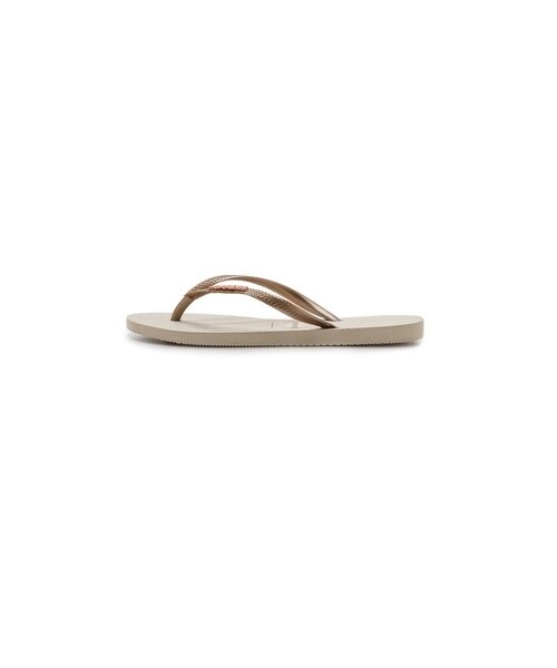 havaianas（ハワイアナス）の「Havaianas Slim Logo Metallic Flip Flops（サンダル・レディース・Beige/Black/Copper・35/36/41/42/37/38/39/40）」の3枚目の写真
