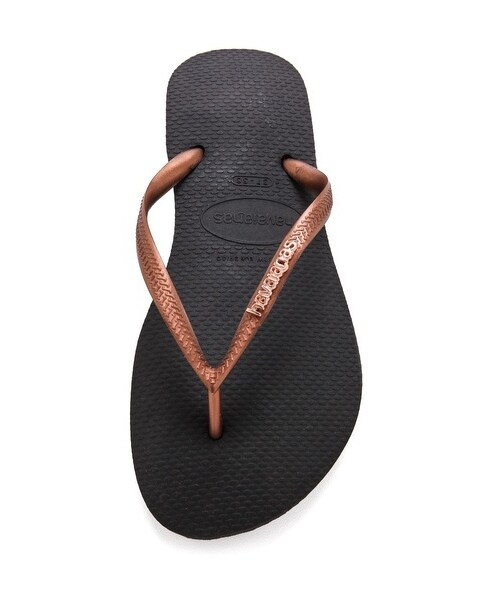 havaianas（ハワイアナス）の「Havaianas Slim Logo Metallic Flip Flops（サンダル・レディース・Beige/Black/Copper・35/36/41/42/37/38/39/40）」の8枚目の写真
