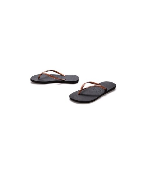 havaianas（ハワイアナス）の「Havaianas Slim Logo Metallic Flip Flops（サンダル・レディース・Beige/Black/Copper・35/36/41/42/37/38/39/40）」の4枚目の写真