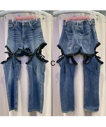 lilLilly（リルリリー）の「【数量限定】カットアウトリメイクデニム