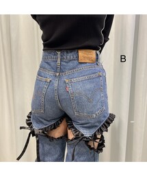 lilLilly（リルリリー）の「【数量限定】カットアウトリメイクデニム