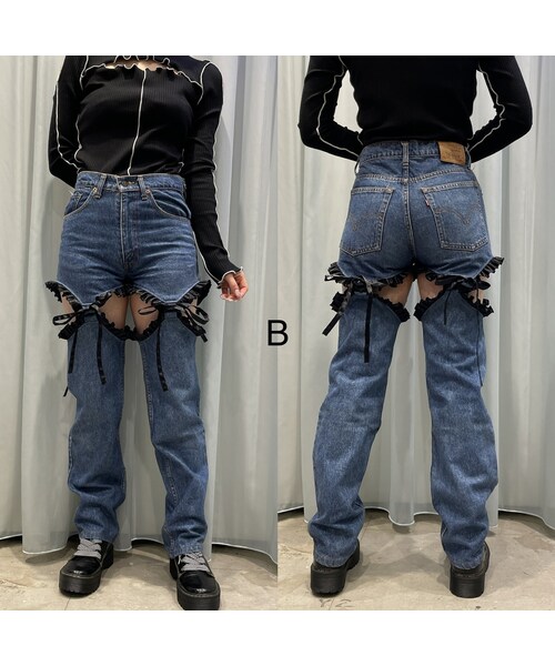 lilLilly（リルリリー）の「【数量限定】カットアウトリメイクデニム 