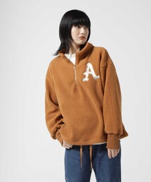 AVIREX | ハーフジップ エンブロイダリー トップス / L-L/S HALF ZIP EMBROIDERY TOPS(トップス)