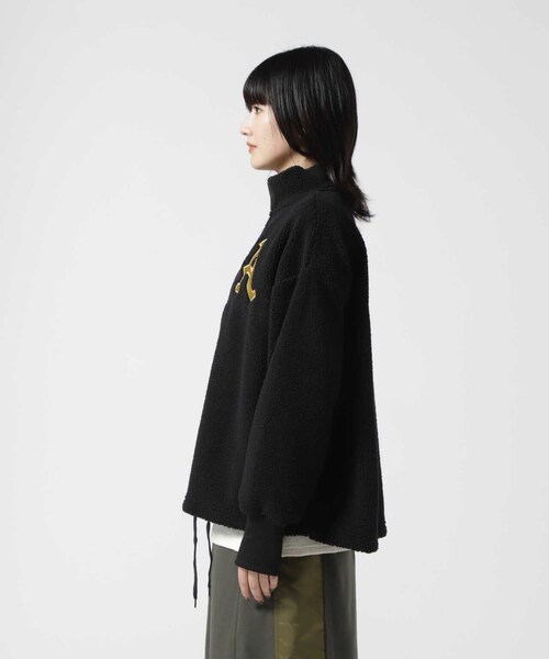 AVIREX（アヴィレックス）の「ハーフジップ エンブロイダリー トップス / L-L/S HALF ZIP EMBROIDERY TOPS（トップス・ブラック/オフホワイト/キャメル・F）」の7枚目の写真