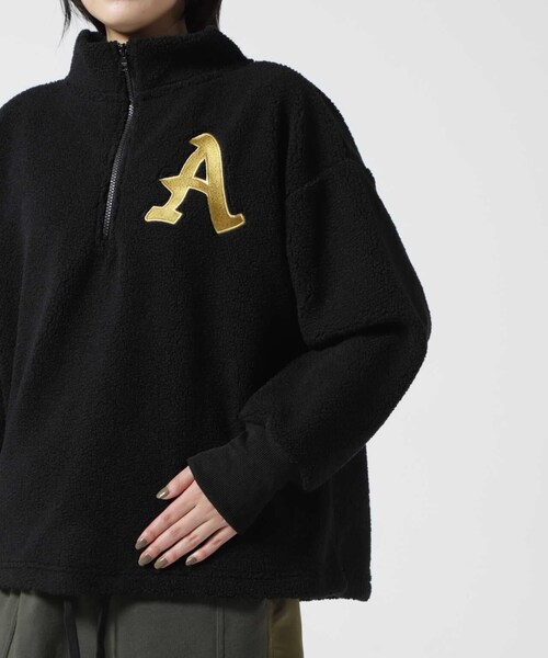 AVIREX（アヴィレックス）の「ハーフジップ エンブロイダリー トップス / L-L/S HALF ZIP EMBROIDERY TOPS（トップス・ブラック/オフホワイト/キャメル・F）」の10枚目の写真