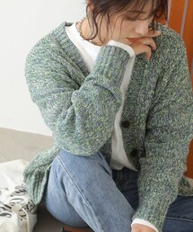 frames RAY CASSIN（フレームスレイカズン）の「WEB限定 8色MIXオーバーサイズVネックカーディガン（その他）」