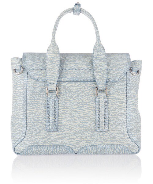3.1 Phillip Lim（スリーワンフィリップリム）の「3.1 Phillip Lim The Pashli medium textured-leather trapeze bag（トートバッグ・レディース・Blue）」の2枚目の写真