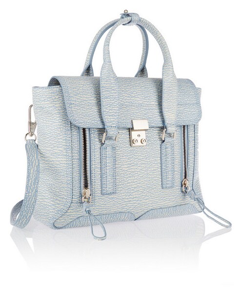 3.1 Phillip Lim（スリーワンフィリップリム）の「3.1 Phillip Lim The Pashli medium textured-leather trapeze bag（トートバッグ・レディース・Blue）」の5枚目の写真